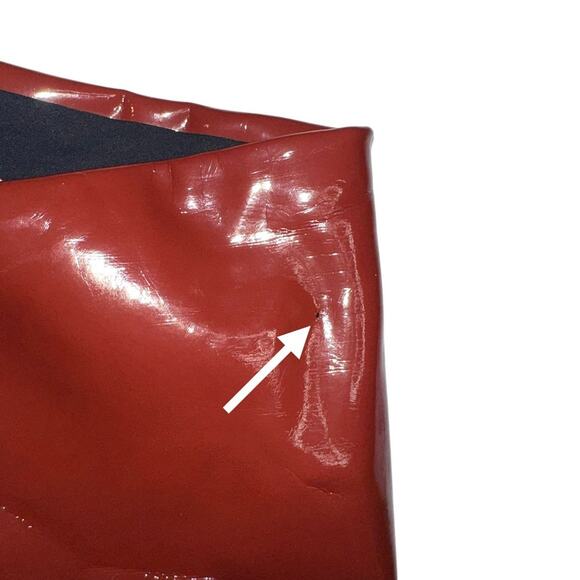 NWOT Commando Control Sienna Faux Patent Leather Vinyl Dark Red Leggings SMALL - Picture 8 of 8